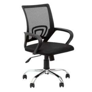 Cadeira Executiva Tela Mach com braços e base cromada