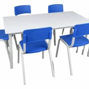 Conjunto Mesa Retangular com 6 cadeiras - infantil 3 a 5 anos