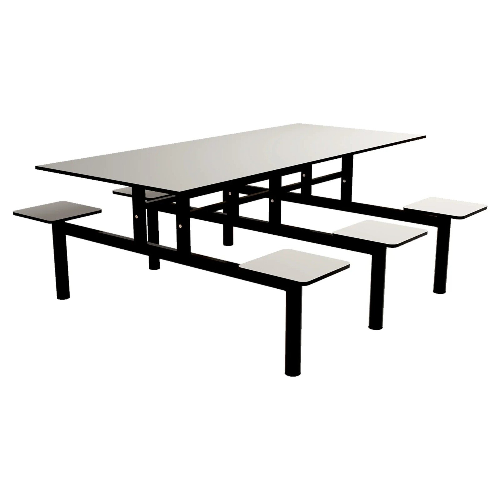Mesa de refeitório com bancos acoplados - 6 lugares -