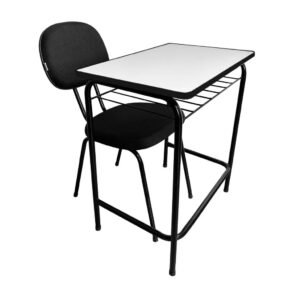 Conjunto Escolar Aluno FDE mesa com cadeira estofada - linha tradicional